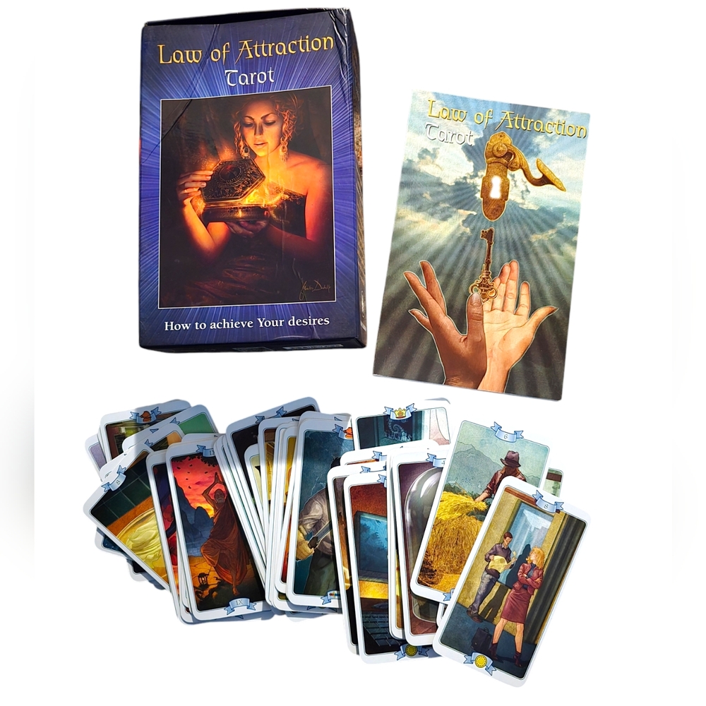 Law Of Attraction Tarot Card Deck Set Vintage Divination 78 Cards Oracle